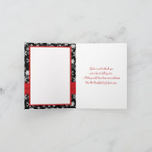 黒く、白く、赤い雪片はメッセージカード感謝していしています サンキューカード (内部)