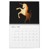 黒く、白及び金ゴールドのカレンダー カレンダー (2月 2026)