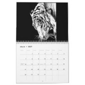 黒く、白及び金ゴールドのカレンダー カレンダー (3月 2027)