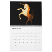 黒く、白及び金ゴールドのカレンダー カレンダー (2月 2027)