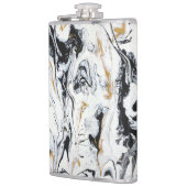 黒く、白及び金ゴールドのフラスコ- "新しい" フラスク (左)