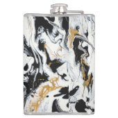 黒く、白及び金ゴールドのフラスコ- "新しい" フラスク (裏面)