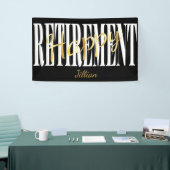 黒く、白及び金ゴールドの退職パーティー 横断幕 (トレードショー)