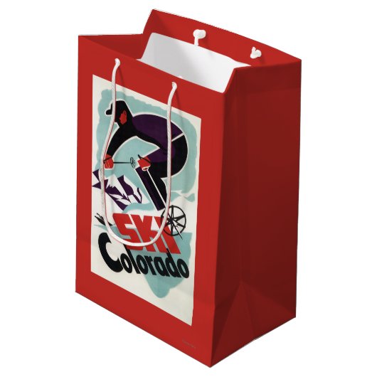 黒く、紫色によって着せられるスキーヤー ミディアムペーパーバッグ (裏面アングル)