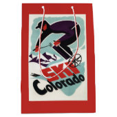 黒く、紫色によって着せられるスキーヤー ミディアムペーパーバッグ (正面)