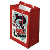 黒く、紫色によって着せられるスキーヤー ミディアムペーパーバッグ (正面アングル)