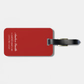 黒く、紫色によって着せられるスキーヤー ラゲッジタグ (裏面横)