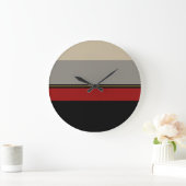 黒く、赤く、灰色および黄褐色の時計 ラージ壁時計 (ホーム)