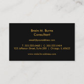 黒く、金属金ゴールドの紙吹雪のデザイン 名刺 (裏面)