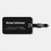 黒く、銀製の世界地図のエレガントな荷物のラベル ラゲッジタグ (裏面横)