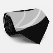 黒く、銀製の円 ネクタイ (ロール)