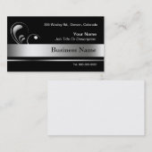 黒く、銀製の名刺のテンプレート 名刺 (正面/裏面)