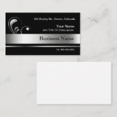 黒く、銀製の名刺のテンプレート 名刺 (正面/裏面)