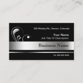 黒く、銀製の名刺のテンプレート 名刺