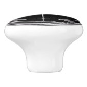 黒く、銀製の星のトリム セラミックノブ (側面)