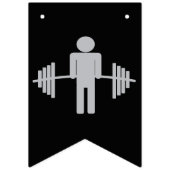 黒く、銀製の重量挙げ選手の誕生日の旗 バンティングフラッグ (第1の旗)