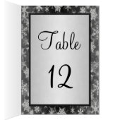 黒く、銀製の雪片のテーブル数カード (内側 (右))