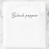 黒こしょう食品ラベル 楕円形シール (バッグ)