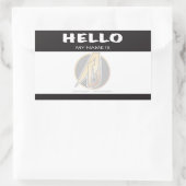 黒こんにちは私の名前はシール 長方形シール (バッグ)