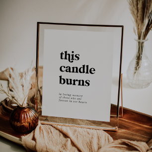 黒こモダンのキャンドルバーンズ記念サイン ポスター