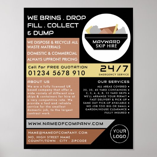 黒ごみスキップスキップ/ダンプスター会社 ポスター (正面)