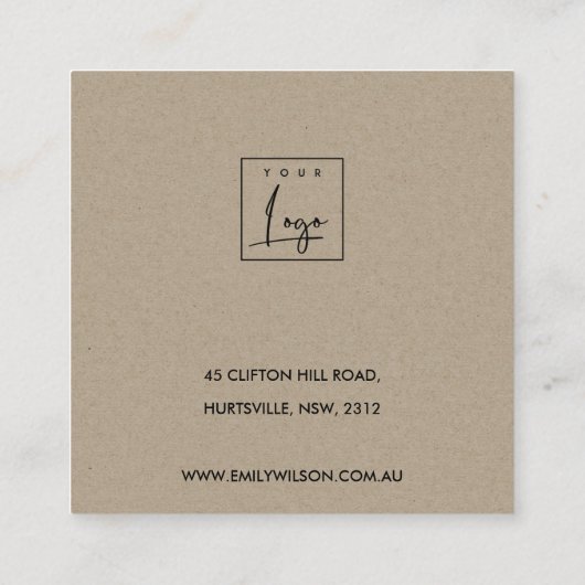 黒さくらんぼ花柱イヤリング表示ロゴ スクエア名刺 (裏面)