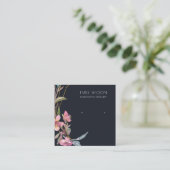 黒さくらんぼ花柱イヤリング表示ロゴ スクエア名刺 (スタンド正面)