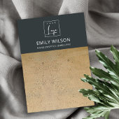 黒さびテラコッタのテクスチャーのロゴイヤリングディスプレイ 名刺