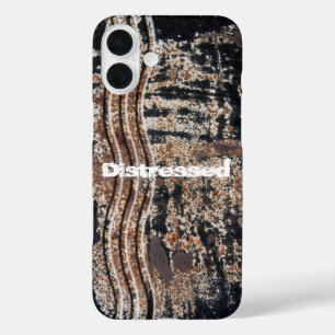 黒さび色のメタルグランジ写真カスタム iPhone 16 PLUSケース