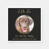 黒すぎる結婚金ゴールドのカスタム愛犬の写真 スタンダードカクテルナプキン (正面)