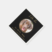 黒すぎる結婚金ゴールドのカスタム愛犬の写真 スタンダードカクテルナプキン (角)