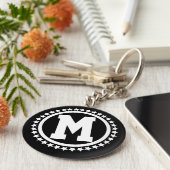 黒すごい星モノグラムの キーホルダー (側面)