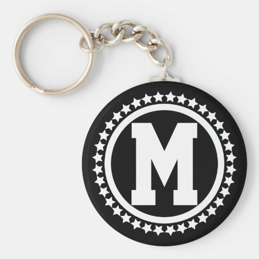 黒すごい星モノグラムの キーホルダー (正面)