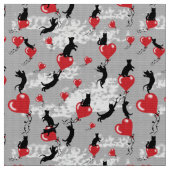 黒ずんだポピー模様 ファブリック (クローズアップ)