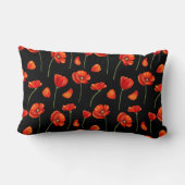 黒ずんだポピー模様 ランバークッション (裏面)