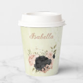 黒ずんだ ほのかなピンクの花 紙コップ (裏面)