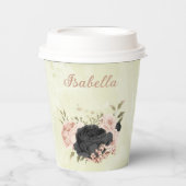 黒ずんだ ほのかなピンクの花 紙コップ (正面)