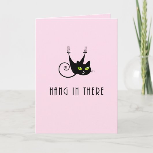 黒つる猫のつる緑の目が可愛い カード (正面)