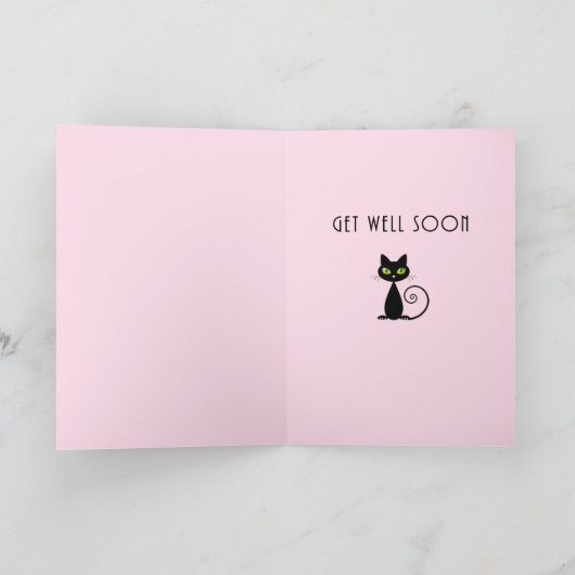 黒つる猫のつる緑の目が可愛い カード (内部)