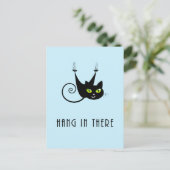 黒つる猫のつる緑の目が可愛い ポストカード (スタンド正面)