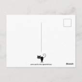 黒つる猫のつる緑の目が可愛い ポストカード (裏面)