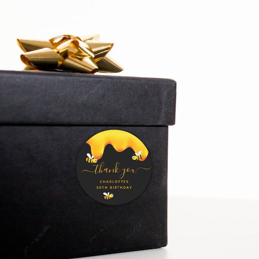 黒でこぼこ蜂の甘い蜂蜜の誕生日あ感謝していなた ラウンドシール