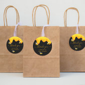 黒でこぼこ蜂の甘い蜂蜜の赤ちゃんシャワー ラウンドシール