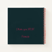 黒でカスタマイズ可能な母の日のメッセージ ノートブック (裏面)