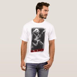 黒でギターを演奏するパンダ Tシャツ