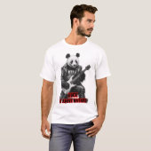 黒でロックンロールを演奏するワイルドパンダ Tシャツ (正面フル)