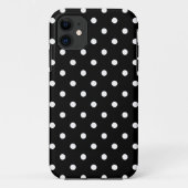 黒で中型白い水玉模様 Case-Mate iPhoneケース (裏面)