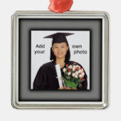 黒で写真を追加 メタルオーナメント (正面)