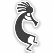 黒で描かれたシンプルなココペリの絵 シール (正面)