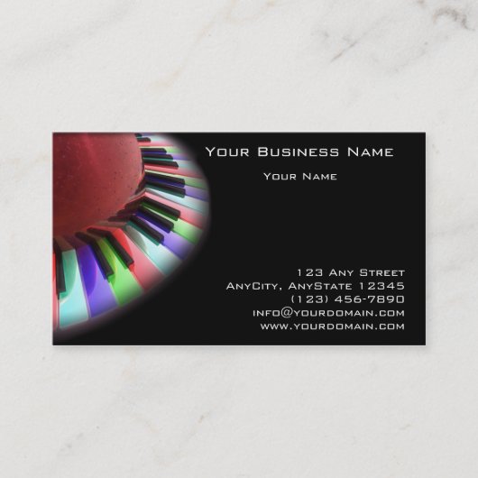 黒で明るいキーボードの無秩序 名刺 (正面)